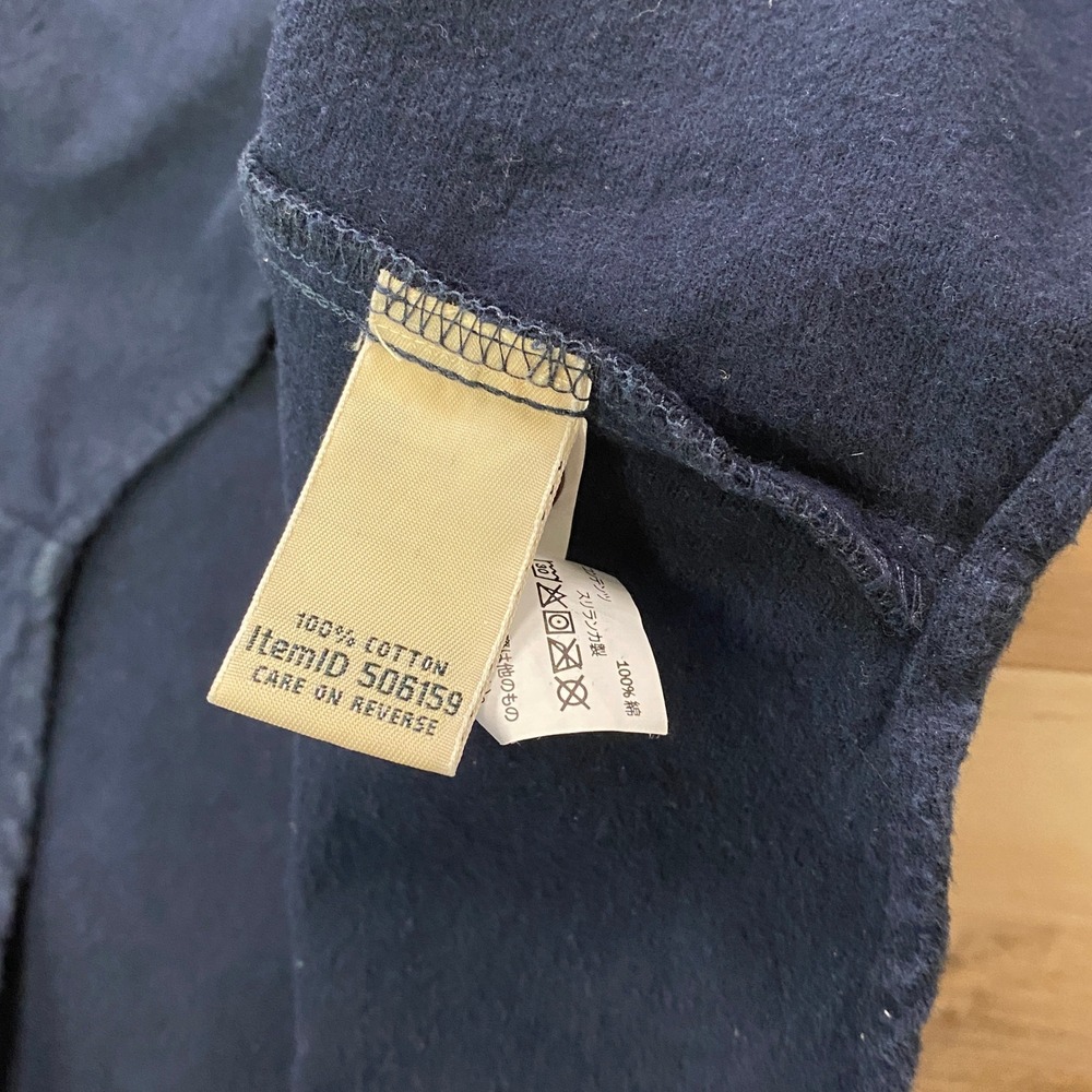 L.L. Bean Chamois Flannel Shirt Size M Petite Cotton Button Up Navy Blue 506159 - Picture 7 of 8